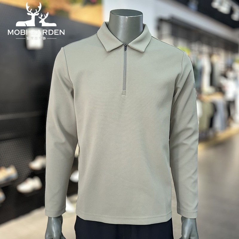 牧高笛2025秋季新款长袖t恤男半拉链商务休闲宽松翻领POLO衫上衣,户外/登山/野营/旅行用品,户外休闲衣,淘宝优惠券,粉丝福利购,淘宝优惠卷