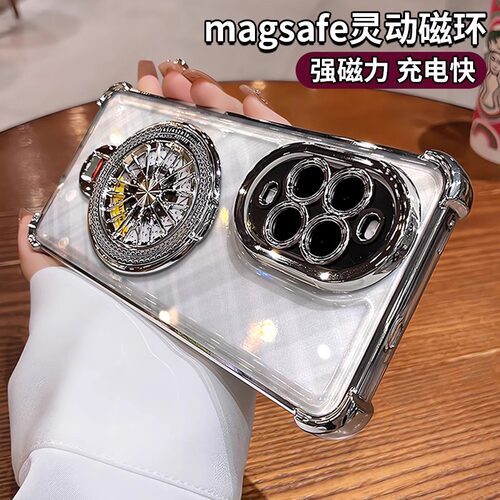 气囊防摔适用华为nova14手机壳新款15Pro带镜头膜nova12解压陀螺支架全包11透明保护套硅胶10Pro高级感9男8女