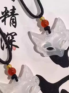 新款狐狸面具项链国风美学吊坠守护男女编织情侣闺蜜礼物狐狸项链