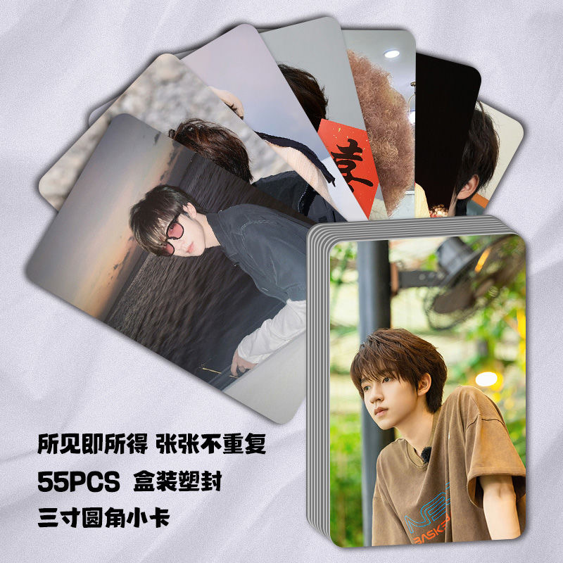 贺峻霖高颜小卡55张自制lomo卡
