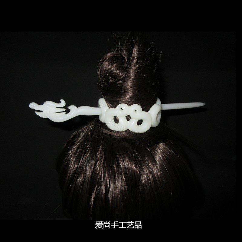 仿白玉发冠发束头饰帽冠手工发簪汉服配饰发饰发箍玉冠古风男女款
