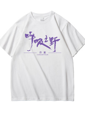 许嵩短袖T恤呼吸之野演唱会应援服周边巡演衣紫色vae夏短袖外套