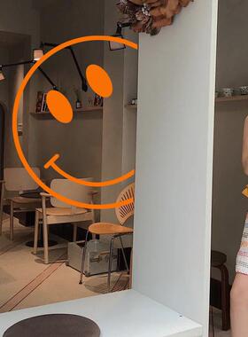 车载好物俏皮互动笑脸贴防撞玻璃贴纸 服装咖啡店橙色办公室玻璃