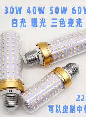 大功率led灯泡铝材超亮玉米灯节能e27螺口220V家用客厅水晶吊灯用