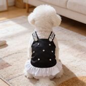 宠物连衣裙小香风镶钻背心裙山茶花名媛马尔济斯比熊雪纳瑞小型犬