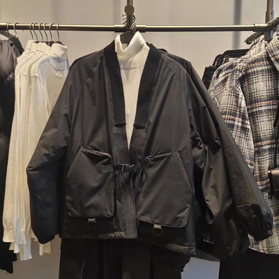 高街潮2025冬季新款男装休闲潮流时髦工装加厚羽绒外套UMV1300048