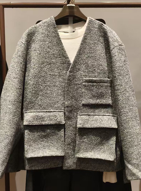 2025秋季新款男士夹克外套时尚百搭V领夹克外套休闲上衣UMF150073