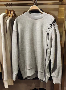 2023春秋新款女时尚潮流街头风系带镂空长袖T恤卫衣WV43S4MN2002