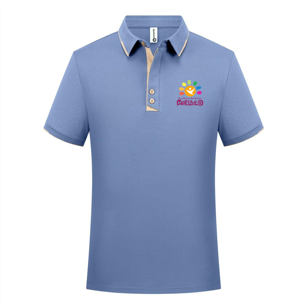 短袖棉Polo衫女工作服定制夏装幼儿园老幼师园服翻领t恤印字logo