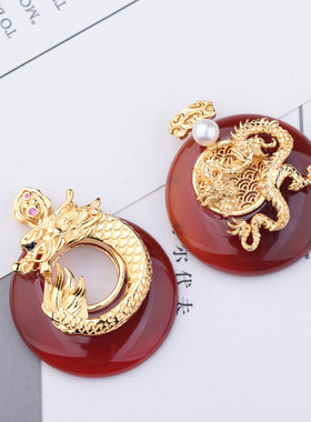 925银龙年生肖红玛瑙玉髓吊坠