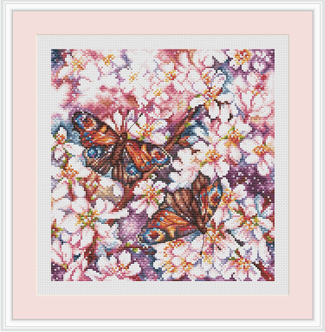 刘年锦绣正品法国dmc线自配十字绣套件非印花 杏花蝴蝶