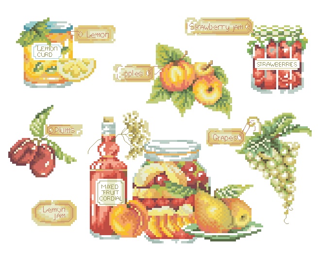 刘年锦绣 正品DMC线R线十字绣自配套件 非印花 LA 34449水果