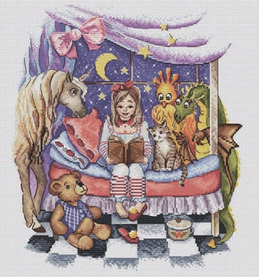 刘年锦绣正品法国DMC线自配十字绣套件非印花 晚间故事会