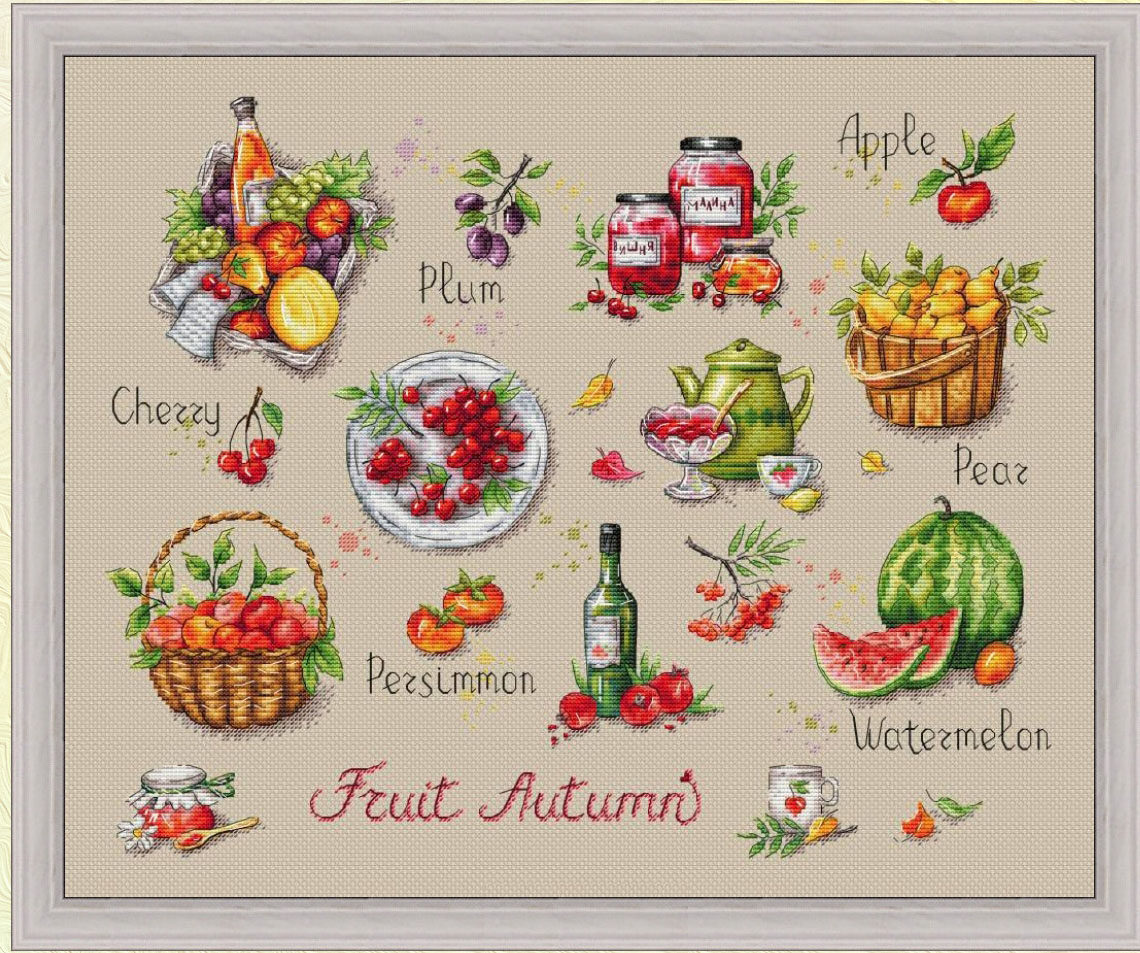 刘年锦绣正品法国dmc线自配十字绣套件非印花 秋日水果集