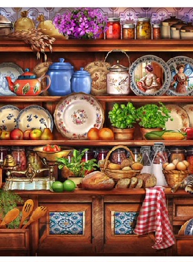 刘年锦绣 DMC绣线十字绣自配套件非印花HAE CRMR 20219 厨房 89色