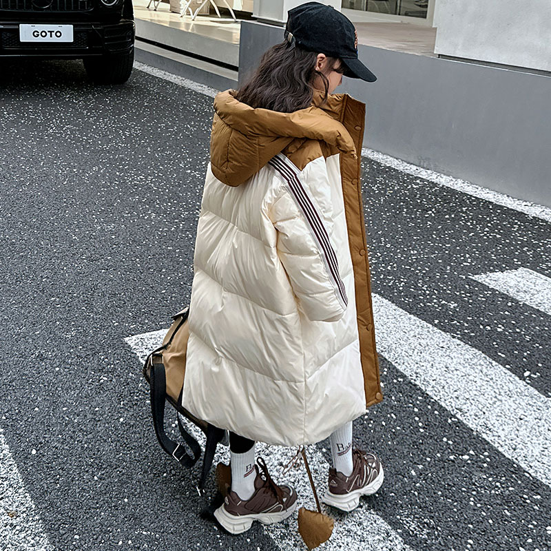 女童高端羽绒服冬季中大儿童韩版洋气加厚长款过膝白鸭绒保暖外套