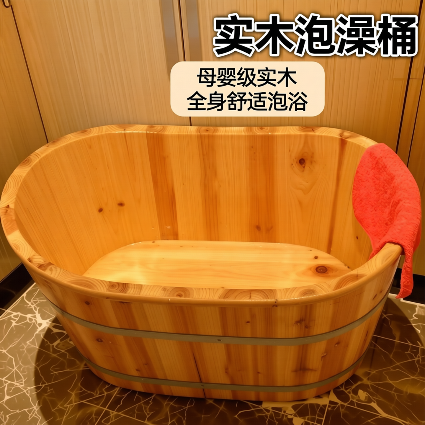 木桶泡澡桶婴幼儿全身家用儿童洗澡木盆实木宝宝泡澡桶母婴店浴缸