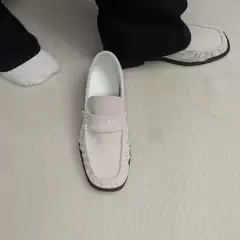 Old Money Style Pleated Loafers for Men, Slip-On Lazy Shoes, Suede Leather Moccasins, Commuting Business Driving Leather Shoes
