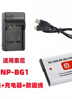 适用索尼DSC-WX10 H70 HX7 HX9数码相机NP-BG1电池+充电器+数据线