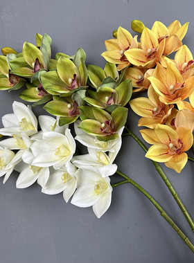 假花手感仿真花蕙兰仿真婚庆客厅兰花花束摆件头饰插花装饰摆设