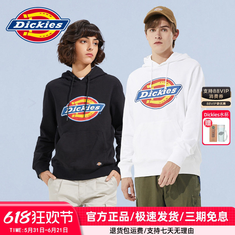 Dickies卫衣男秋冬新品连帽情侣全棉毛圈布休闲潮学生新款上衣女