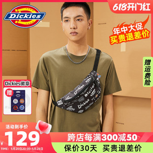 斜挎包女休闲胸包情侣满印包 Dickies腰包男2022新品 商场同款