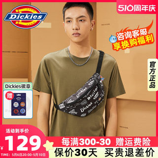 【商场同款】Dickies腰包男2022新品斜挎包女休闲胸包情侣满印包