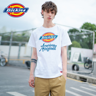 潮 字母品牌印花男女休闲纯棉TEE情侣款 Dickies短袖 T恤春夏新品