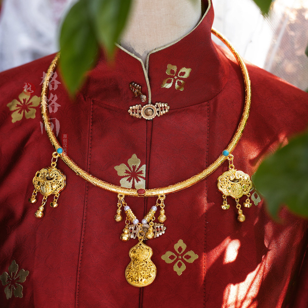 格格间原创【葫芦】晚明风平安锁明制婚服项圈古风项链女珍珠璎珞