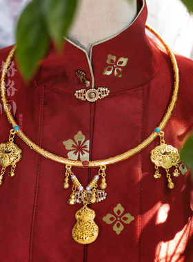 格格间原创【葫芦】晚明风平安锁明制婚服项圈古风项链女珍珠璎珞