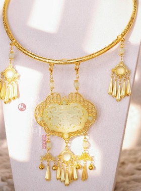 格格间原创【玉意】晚明风平安锁明制婚服项圈古风项链女珍珠璎珞