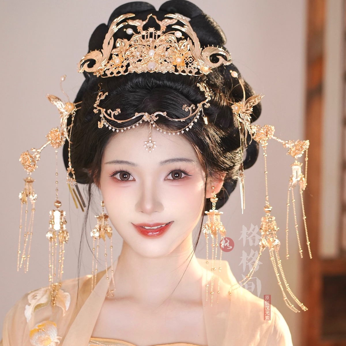 格格间原创【长乐公主】华丽古风汉服敦煌西域配饰发冠发簪额饰