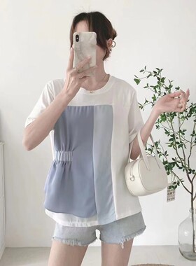 荷叶边短袖韩版娃娃衫娃娃衫上衣