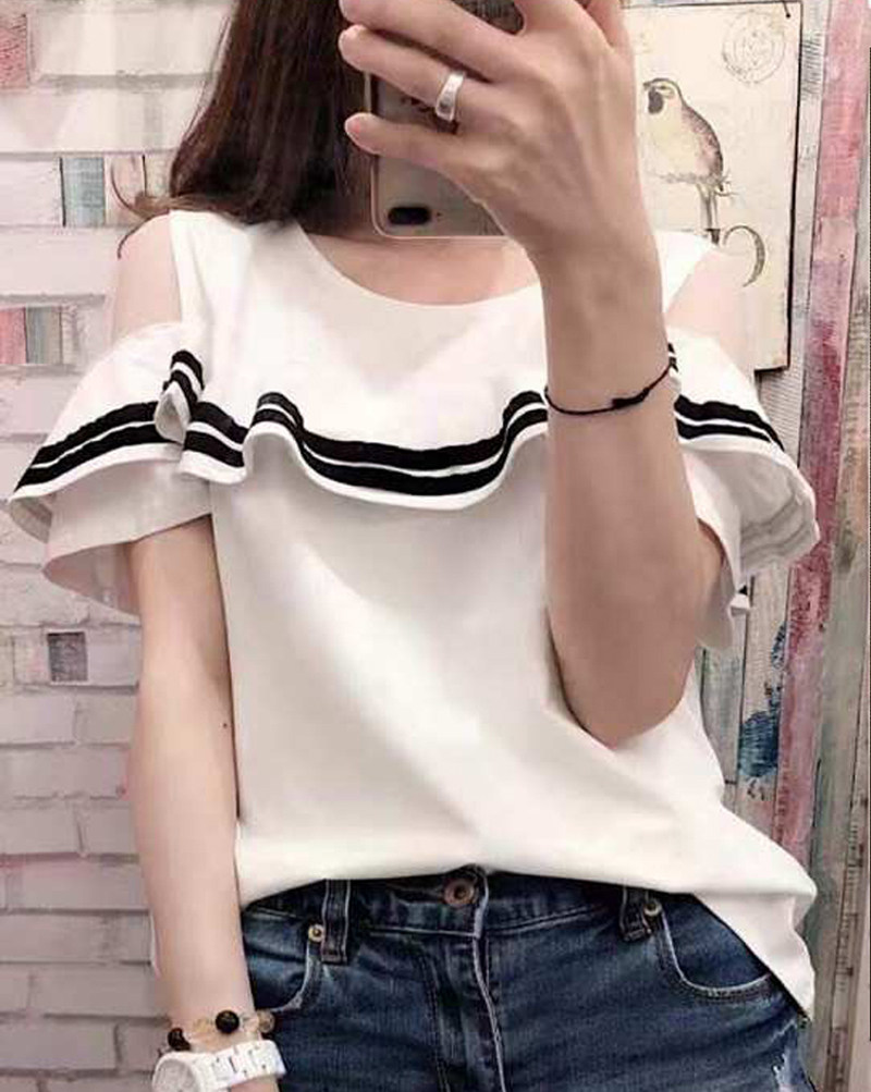 网纱蕾丝拼接短袖T恤女