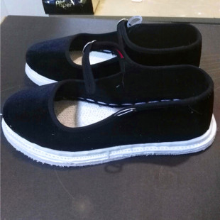 女式 彝族孕妇鞋 方口鞋 女云南绣花鞋 子 软底纯手工鞋 千层底一带布鞋