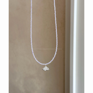 【月光鸢尾】Daisyland原创浅紫色极细锆石烟花吊坠项链纯银