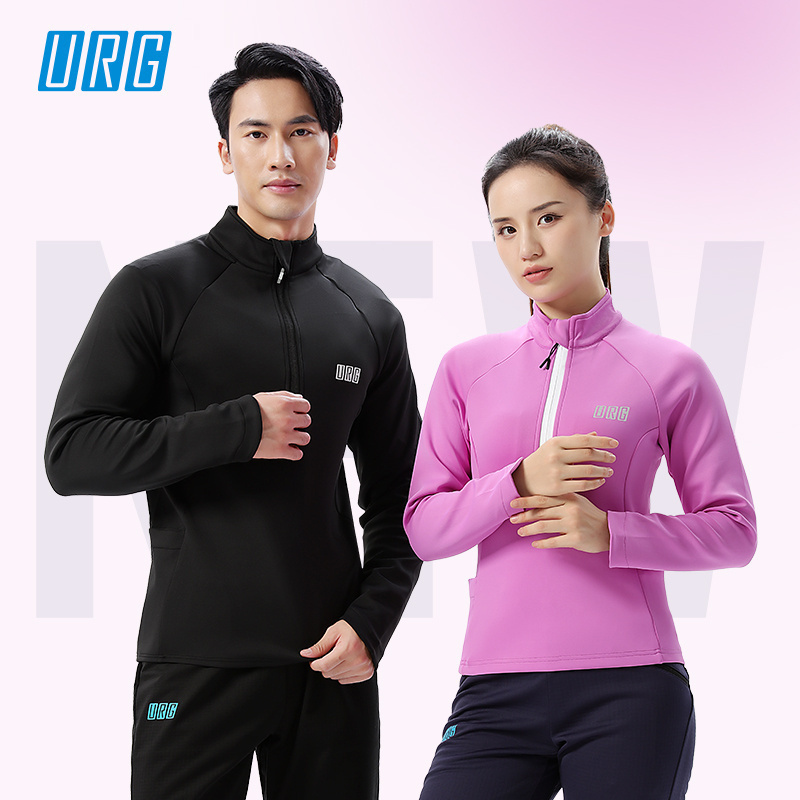 URG男女款跑步透气立领抓绒衣