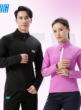 URG半拉链抓绒衣春秋季男女跑步运动立领加绒外套上衣跑马装备