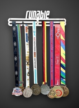 URG不锈钢奖牌挂男女通用创意制作耐用跑步运动赛事定制精品白色