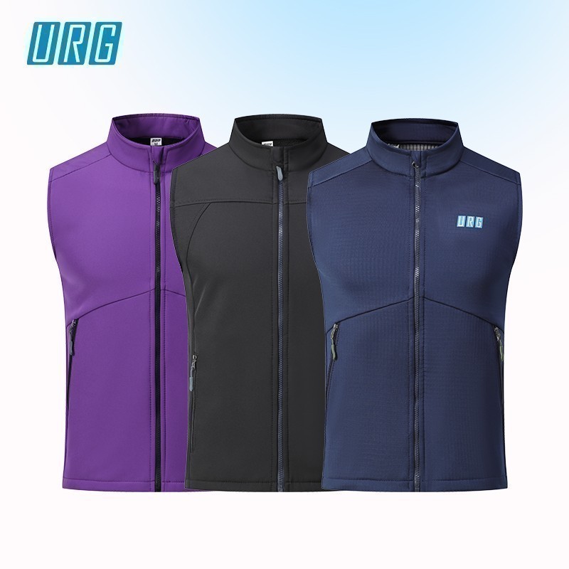 URG男女款跑步运动保暖软壳马甲