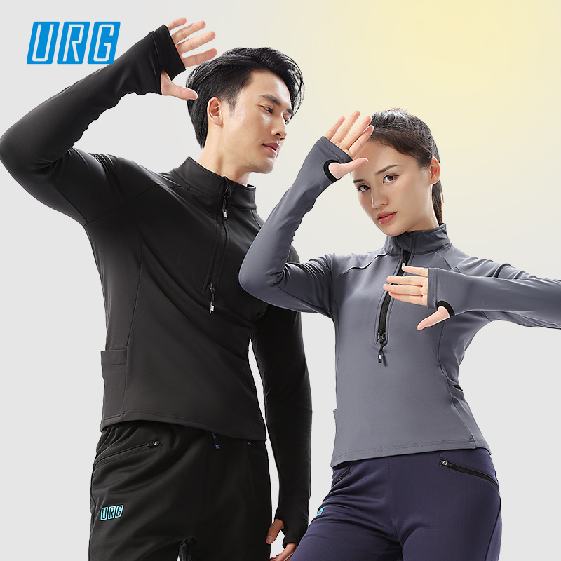 立领保暖抓绒男女半拉链长袖上衣