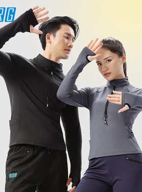 URG立领保暖抓绒衣男女新款跑步运动户外薄款透气半拉链长袖上衣