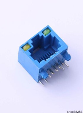 HC-RJ45-5JA-1-2-L 带屏蔽 短体 蓝色带灯 不带弹片 铜