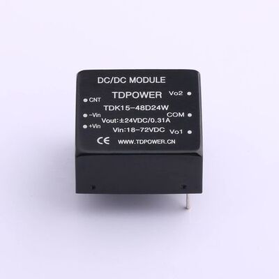 TDK15-48D24W Vin=18V~72V Vout=±24V 320mA 可正负配置