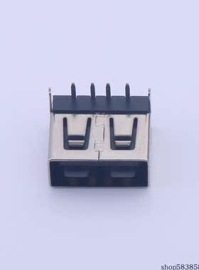 912-221B1025D10100   母座 弯插 后两脚无边方弹铁壳反向一型