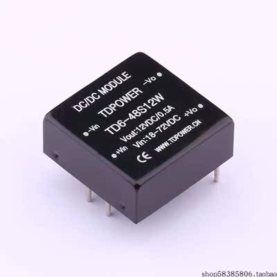 TD6-48S12W   Vin=18V~72V Vout=12V 500mA   价格以咨询为准