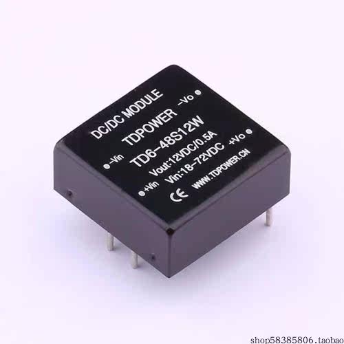 TD6-48S12W   Vin=18V~72V Vout=12V 500mA   价格以咨询为准