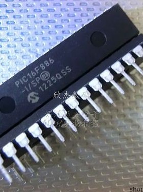PIC16F886-I/SP  PIC 20MHz 闪存：8K@x14bit RAM：368Byte