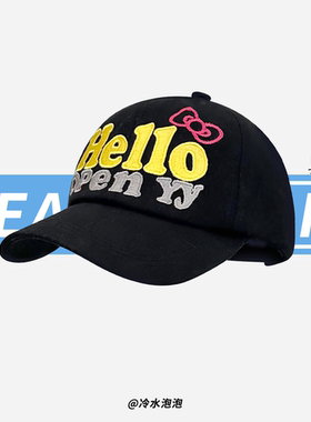 全昭弥同款蝴蝶结字母刺绣棒球帽子女夏季甜美百搭显脸小鸭舌帽潮