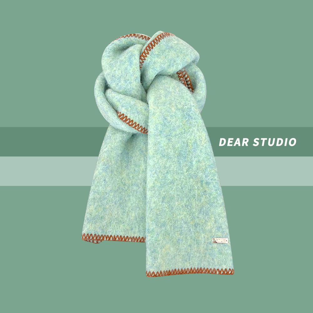 秋冬韩系锁边保暖百搭软糯围巾女